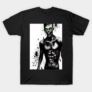 GREEN EYED CREEPY HALLOWEEN ZOMBIE T-Shirt